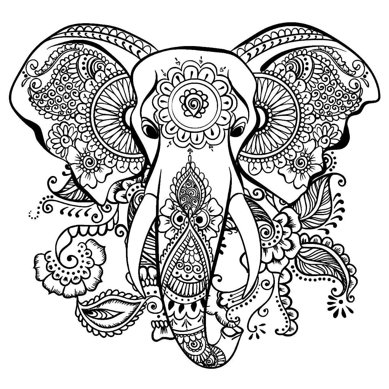 10 Adult themed Elephant Coloring Pages Etsy Israel