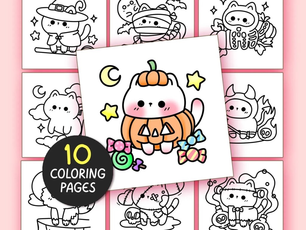 10 Halloween Coloring Pages Easy Cute Don Corgi 10 Halloween Coloring Pages Easy Cute Don Corgi