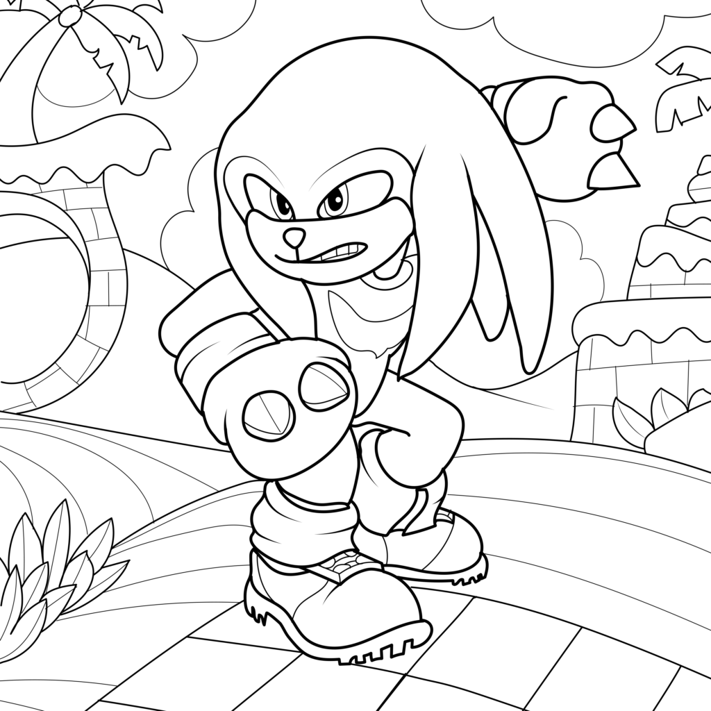 sonic knuckles coloring pages