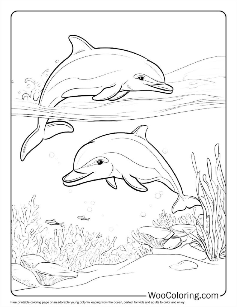100 Dolphin Coloring Pages Free PDF To Print Woo Coloring