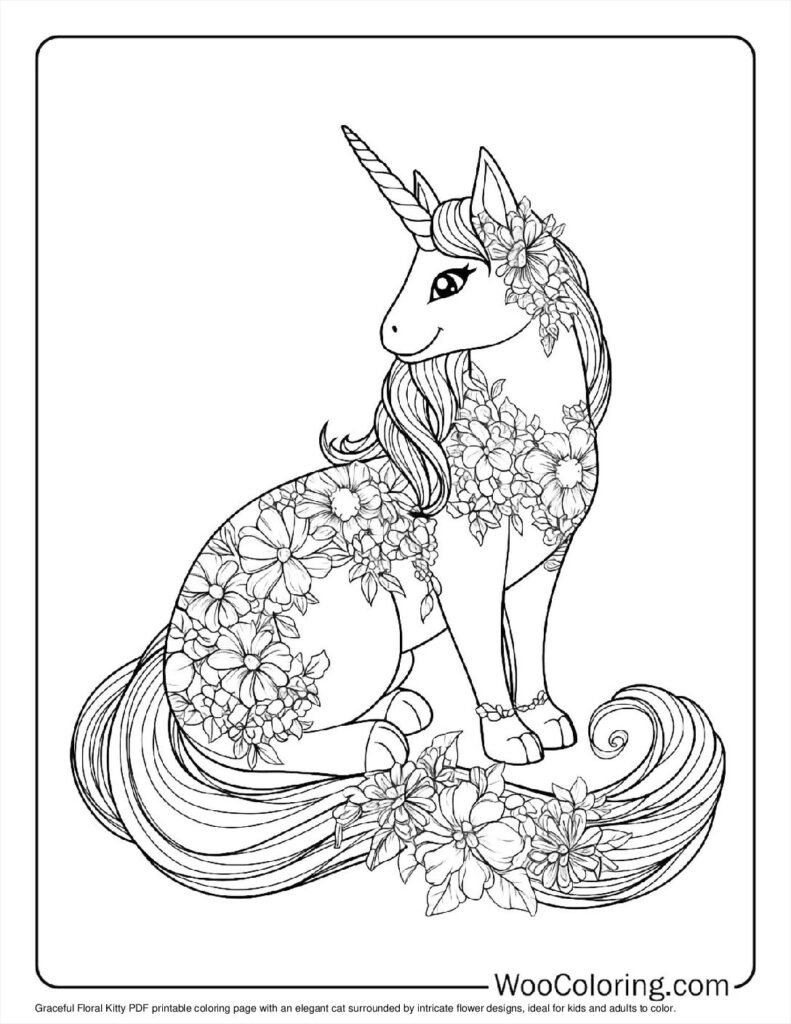 100 Unicorn Cat Coloring Pages Free PDF To Print Woo Coloring