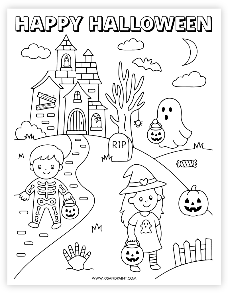 halloween color pages to print halloween color pages to print