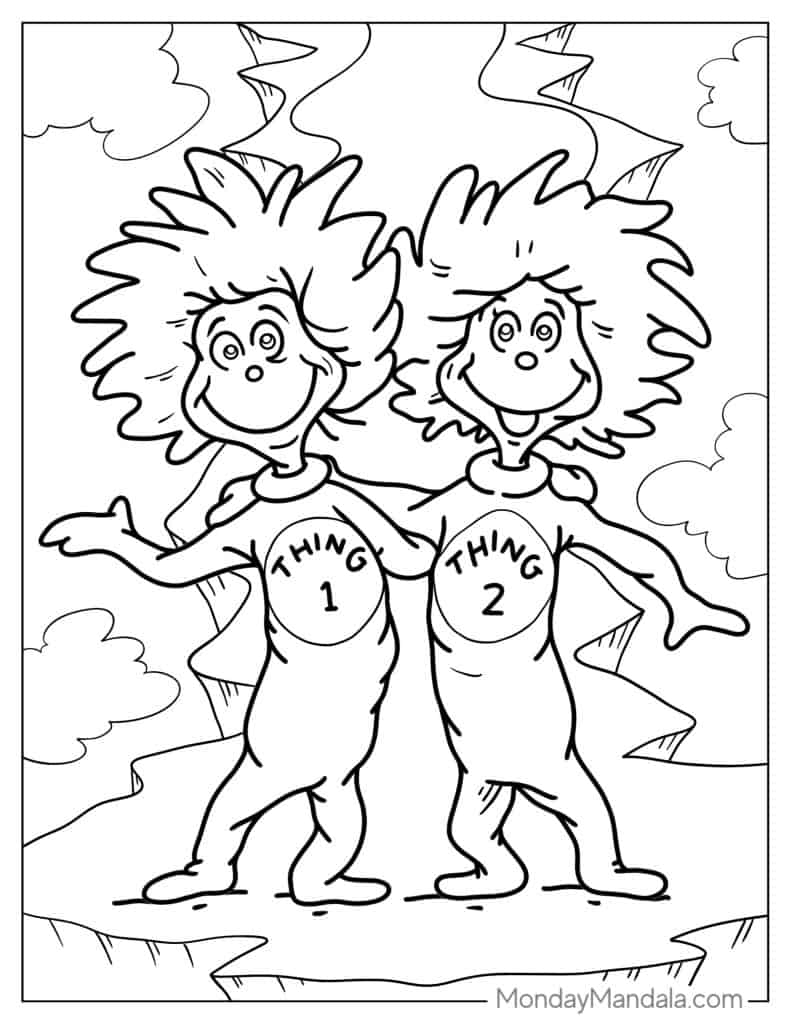 20 Cat In The Hat Coloring Pages Free PDF Printables  20 Cat In The Hat Coloring Pages Free PDF Printables