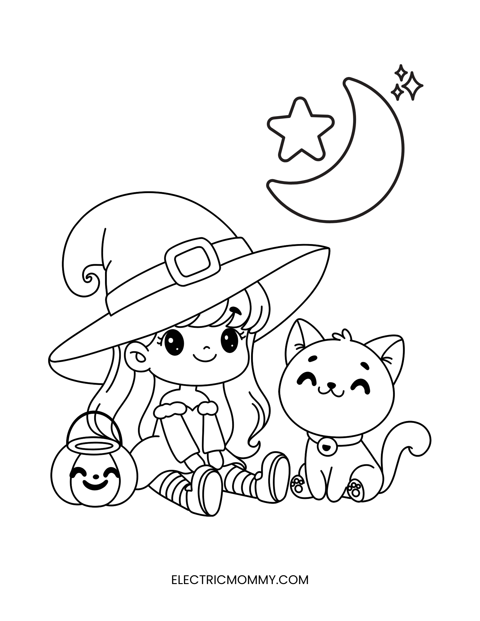 witch halloween coloring pages