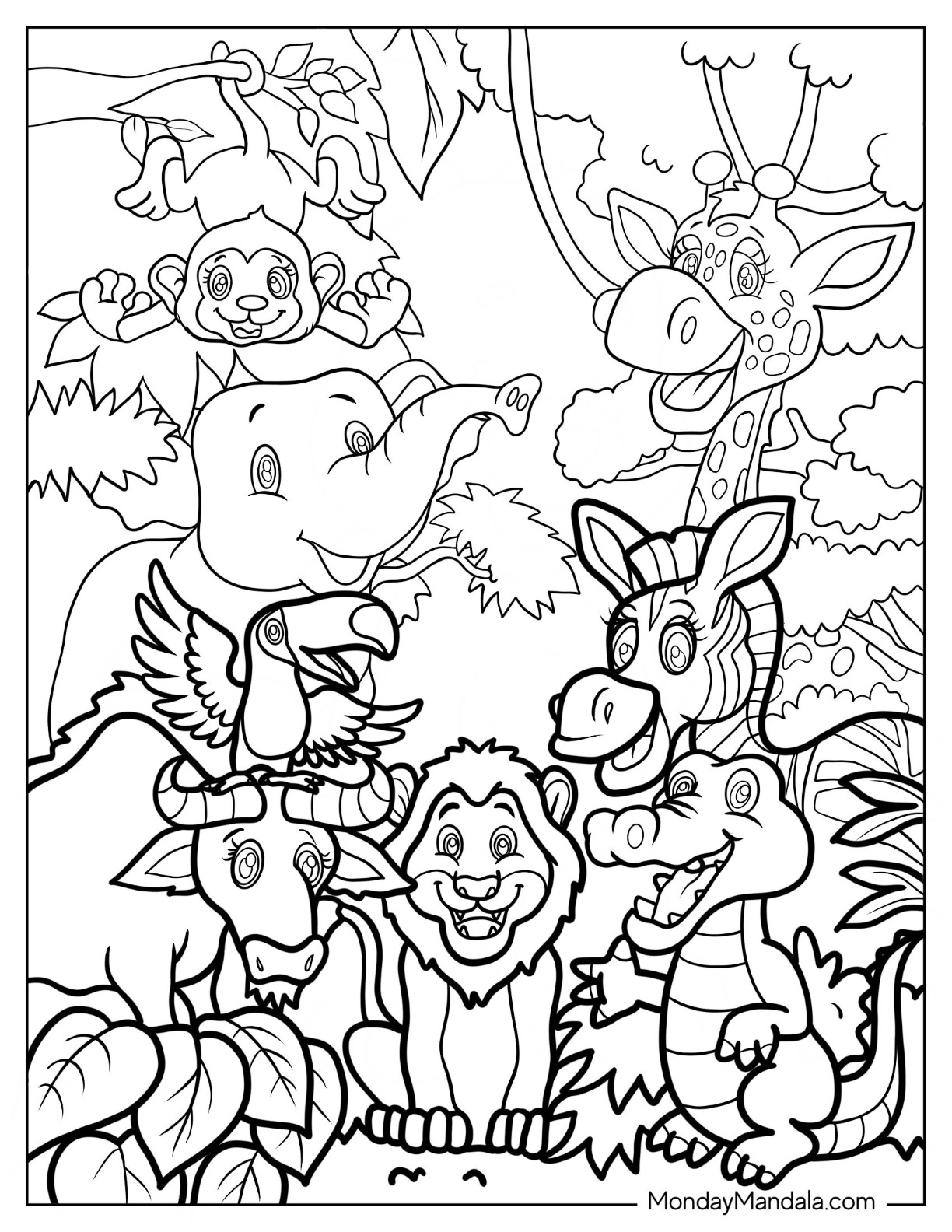 animal safari coloring pages