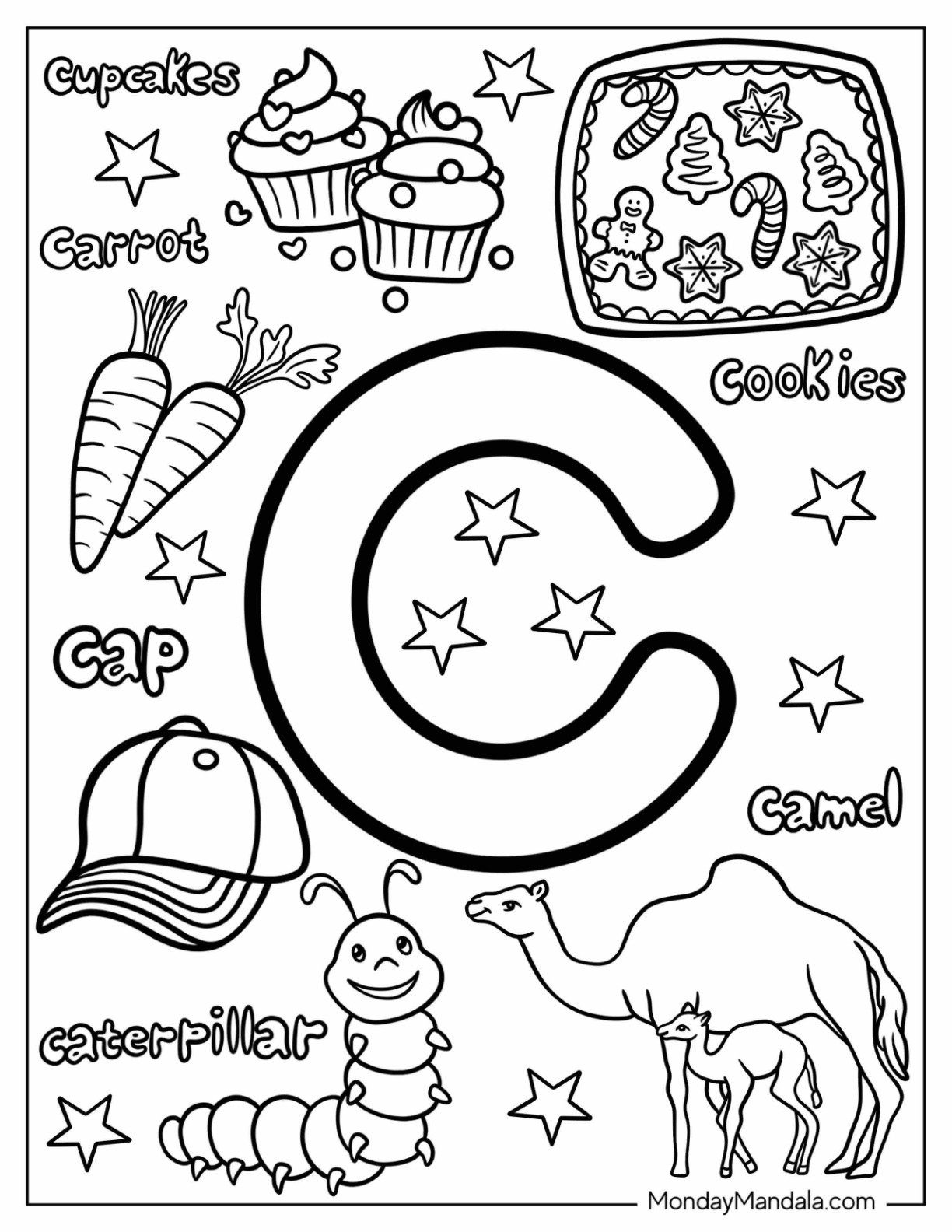 20 Letter C Coloring Pages Free PDF Printables  20 Letter C Coloring Pages Free PDF Printables