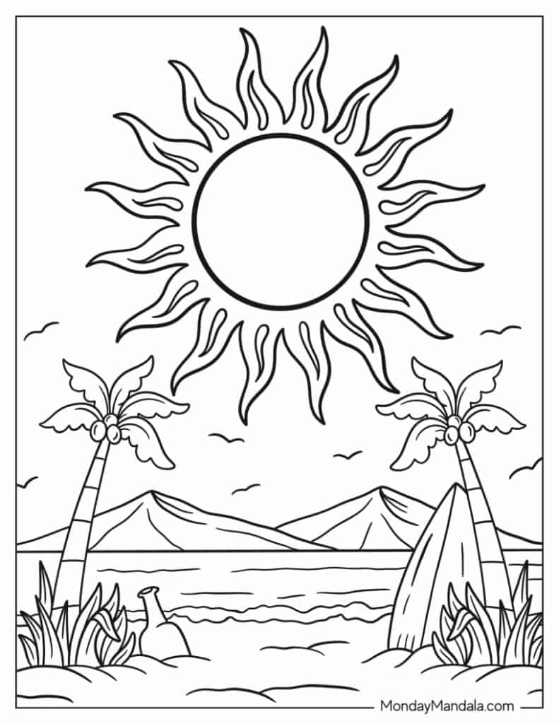20 Sun Coloring Pages Free PDF Printables  20 Sun Coloring Pages Free PDF Printables