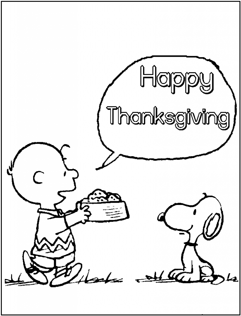 charlie brown thanksgiving coloring pages