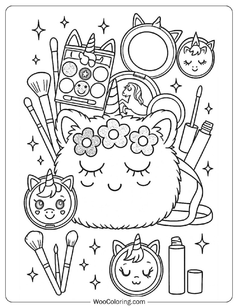 22 Makeup Coloring Pages Free PDF To Print Woo Coloring
