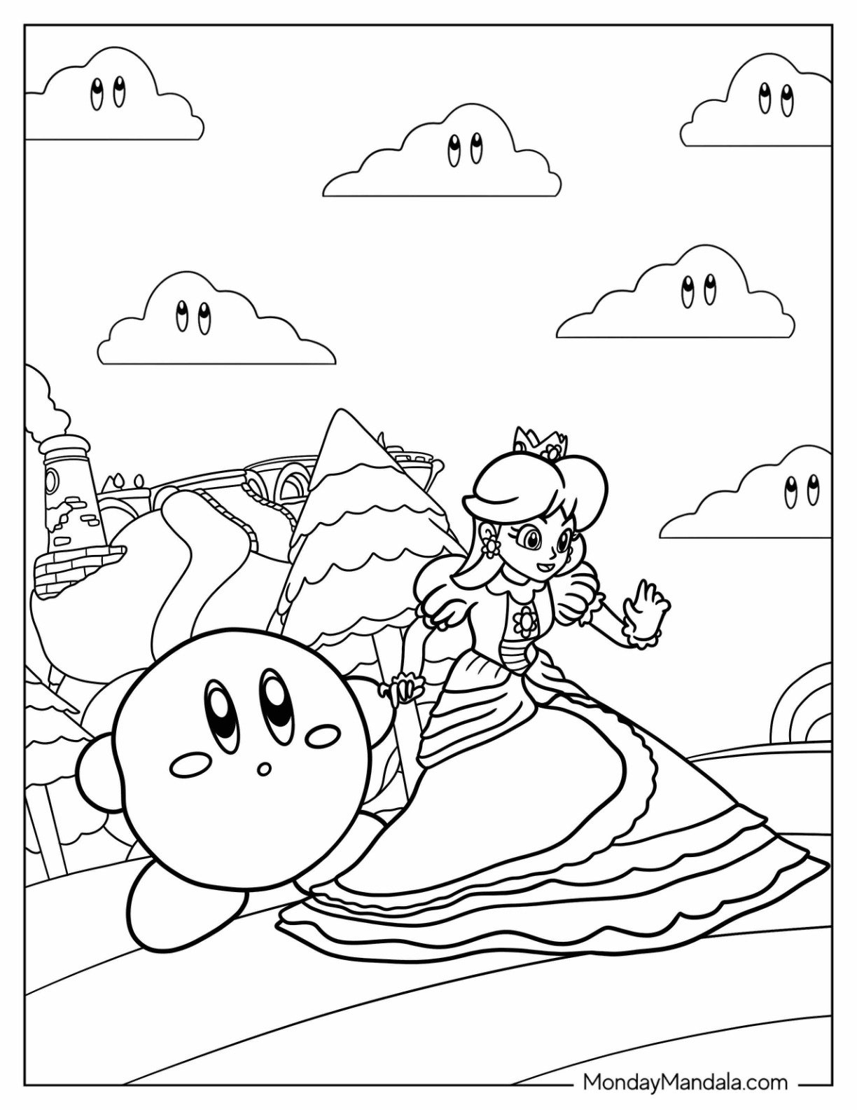 princess toadstool coloring pages