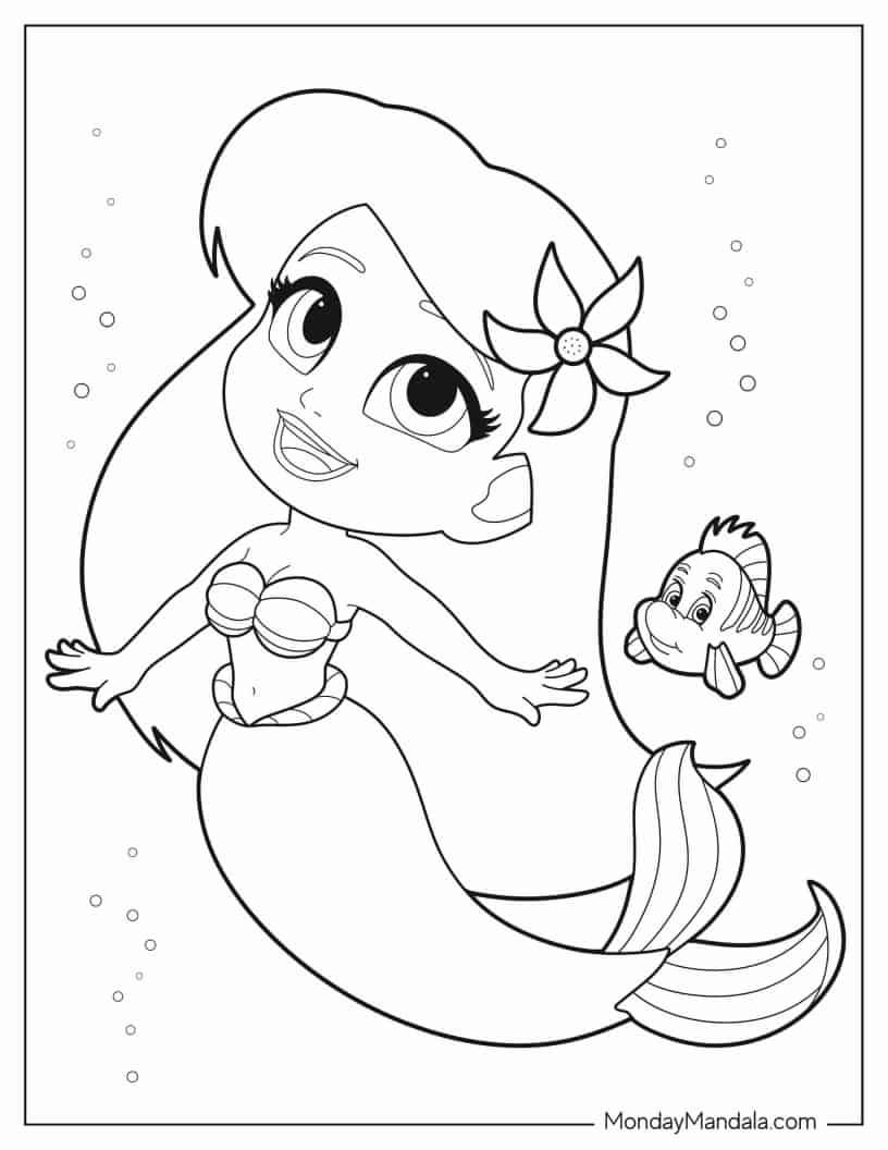 28 Ariel Coloring Pages Free PDF Printables  28 Ariel Coloring Pages Free PDF Printables