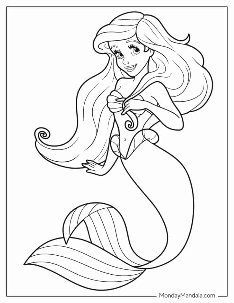 28 Ariel Coloring Pages Free PDF Printables  28 Ariel Coloring Pages Free PDF Printables