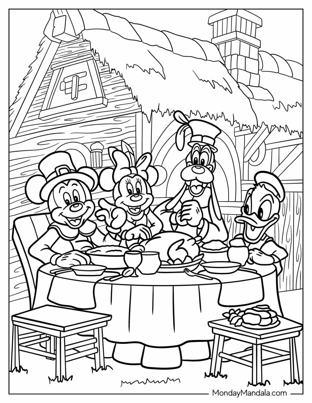 mickey thanksgiving coloring pages mickey thanksgiving coloring pages