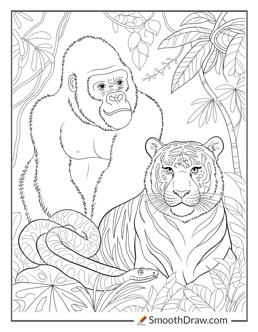 30 Jungle Coloring Pages For Kids Adults Smooth Draw 30 Jungle Coloring Pages For Kids Adults Smooth Draw
