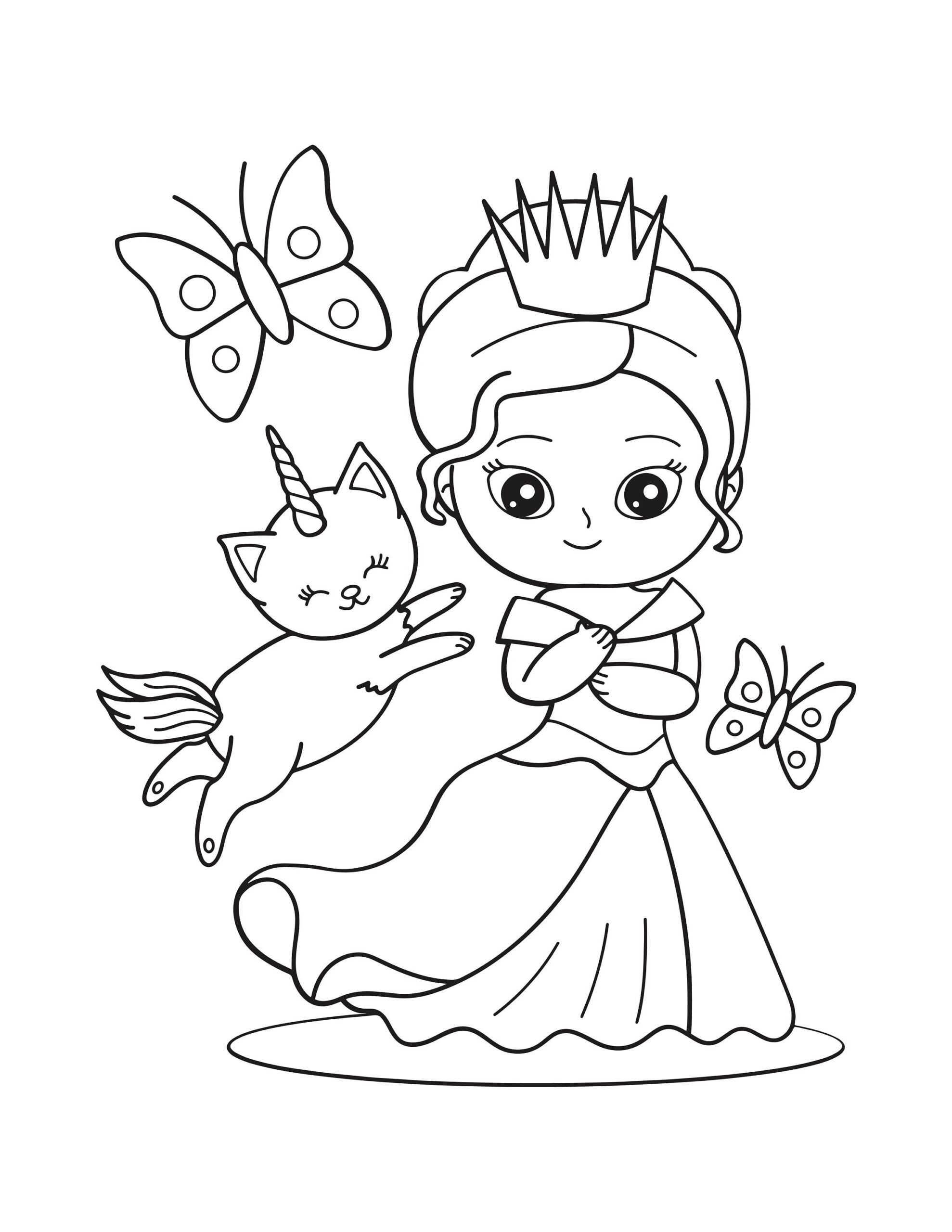 30 Little Princess Coloring Pages Kids Coloring Book Instant PDF Download Grayscale Cute Girls Coloring Printable PDF File Etsy