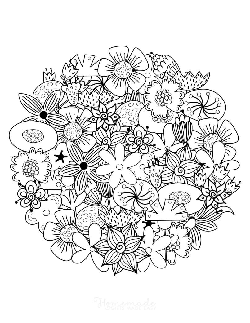 31 Printable Flower Coloring Pages For Adults Happier Human 31 Printable Flower Coloring Pages For Adults Happier Human