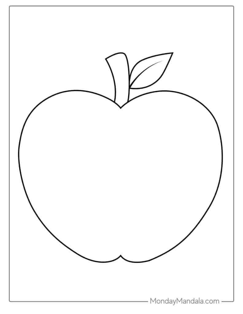 apple fruit coloring page apple fruit coloring page