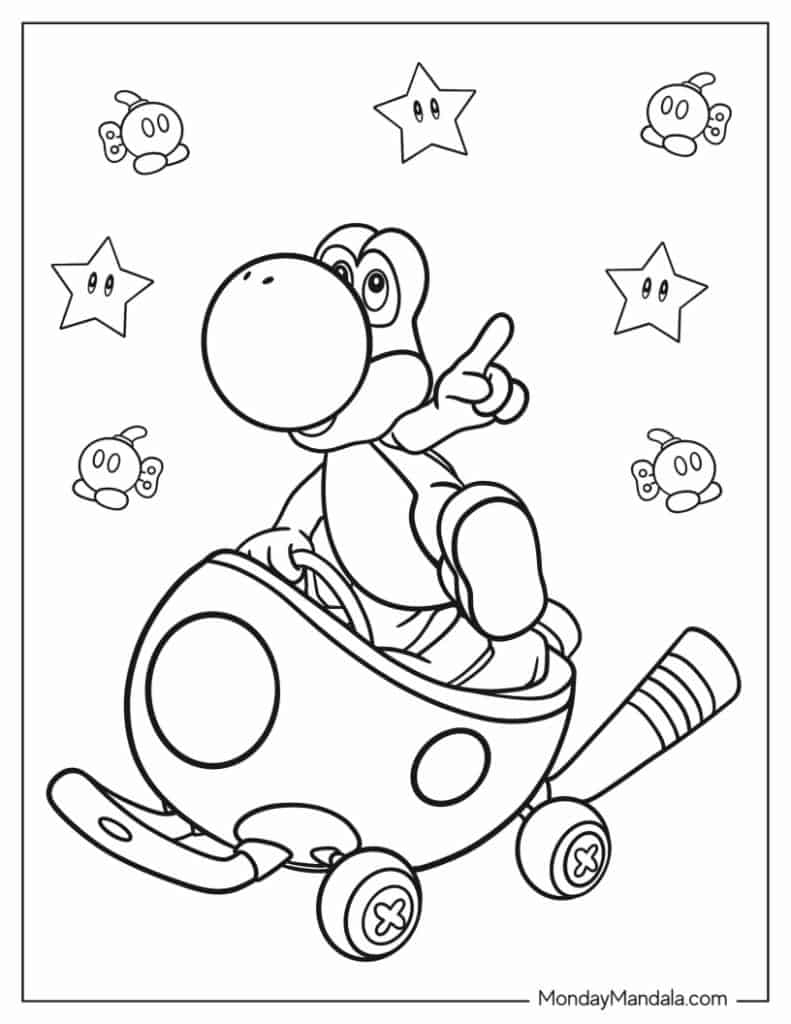 mario kart coloring pages