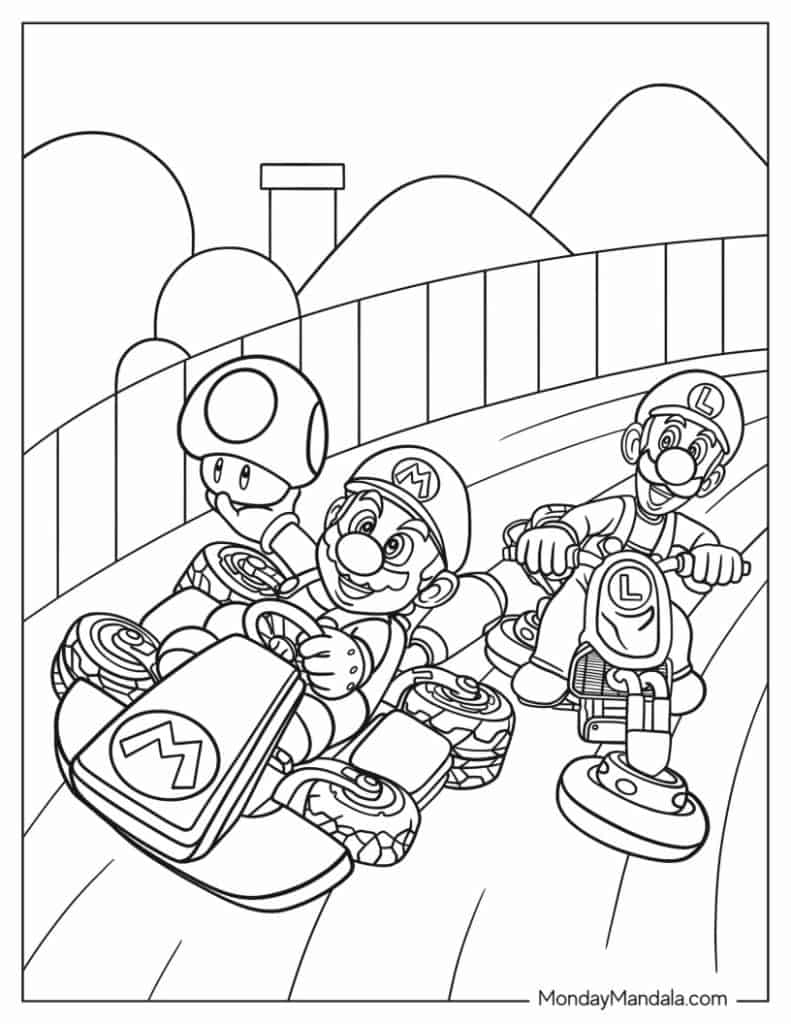 34 Mario Kart Coloring Pages Free PDF Printables  34 Mario Kart Coloring Pages Free PDF Printables