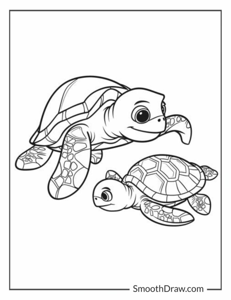 34 Turtle Coloring Pages Free Printable PDF Pages Smooth Draw