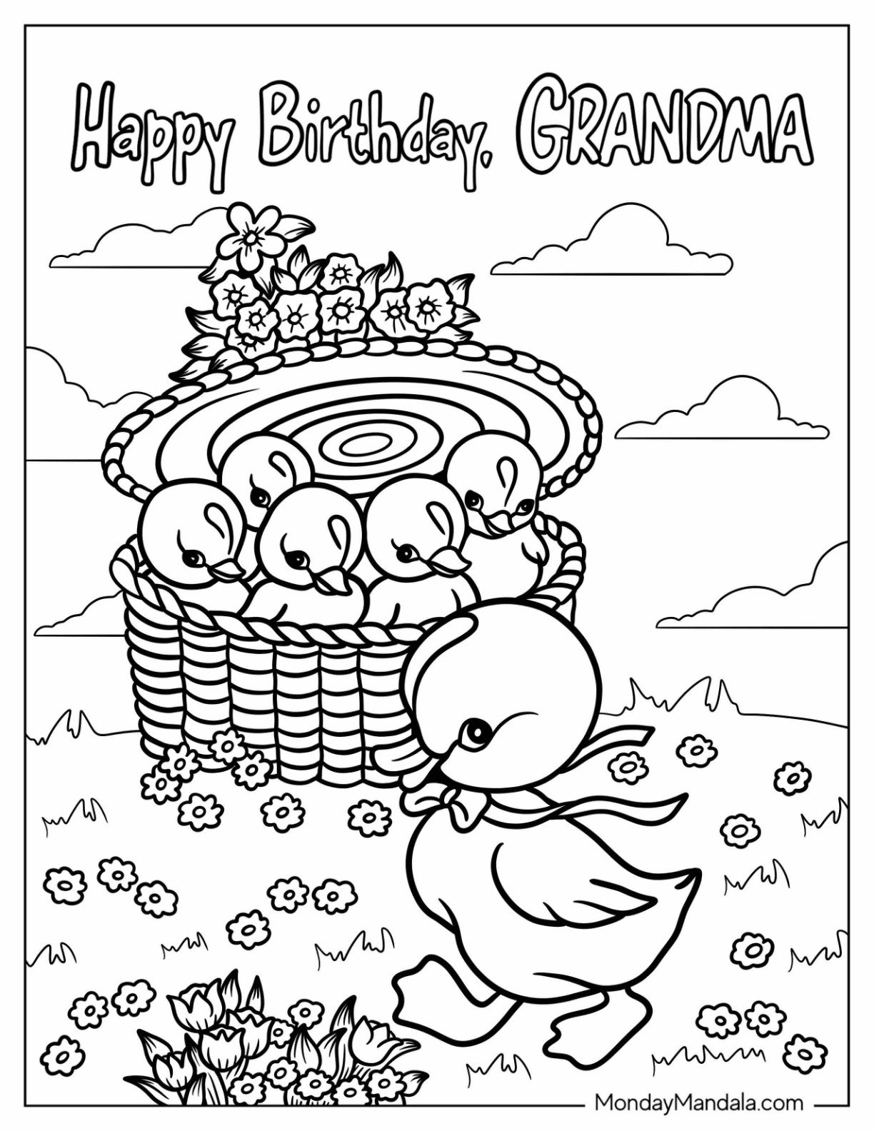 happy birthday grandma coloring pages happy birthday grandma coloring pages