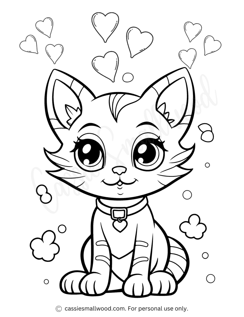 37 Cute Cat Coloring Pages Cassie Smallwood