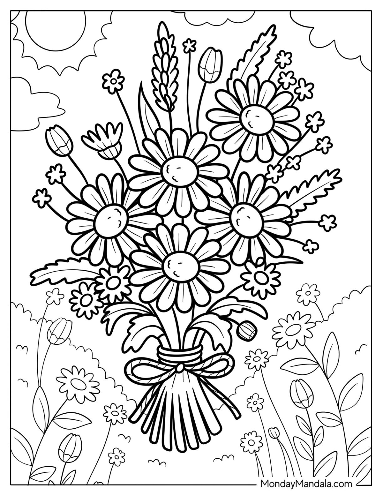 daisy petal coloring sheet daisy petal coloring sheet