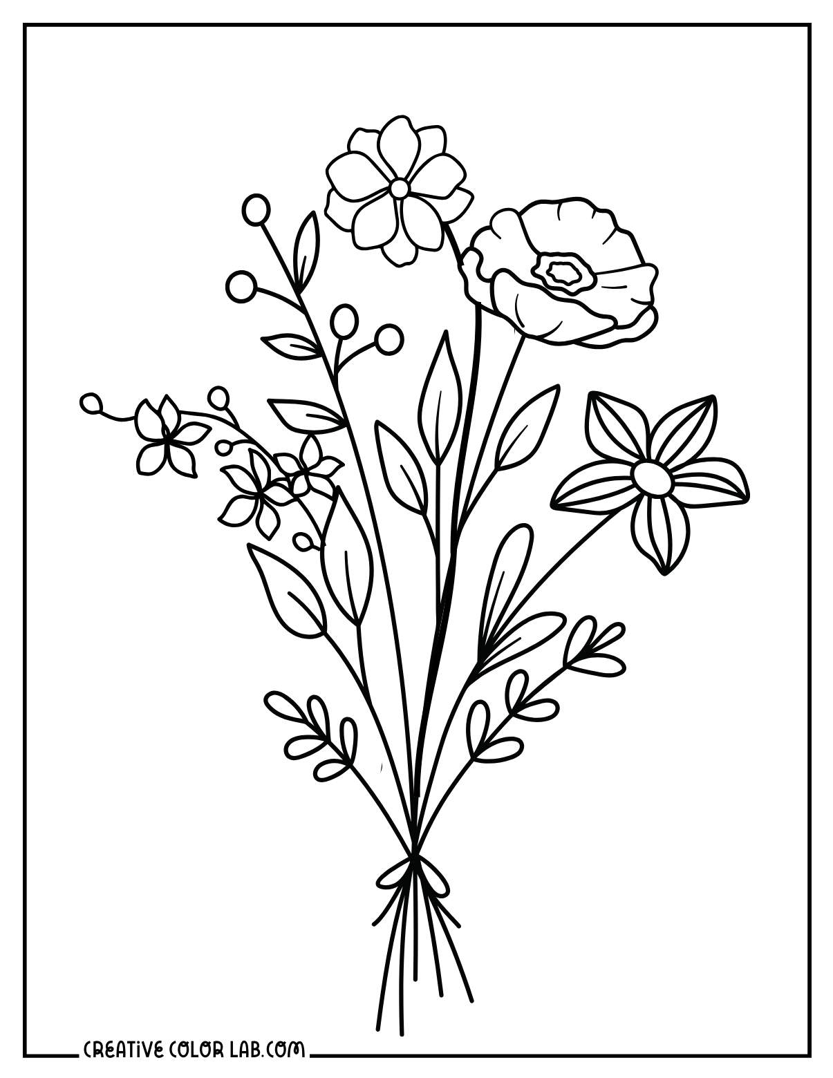 drawings of flowers to color