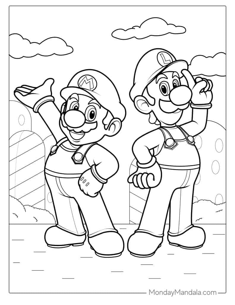 38 Cute Luigi Coloring Pages Free PDF Printables 
