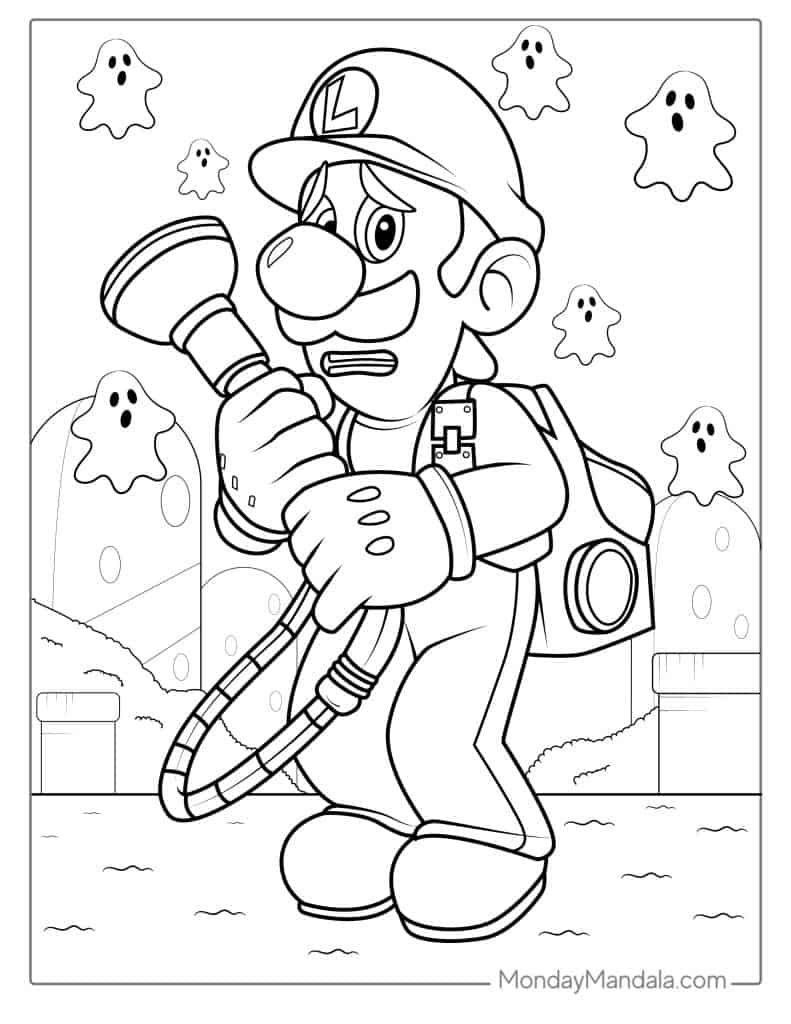 38 Cute Luigi Coloring Pages Free PDF Printables  38 Cute Luigi Coloring Pages Free PDF Printables