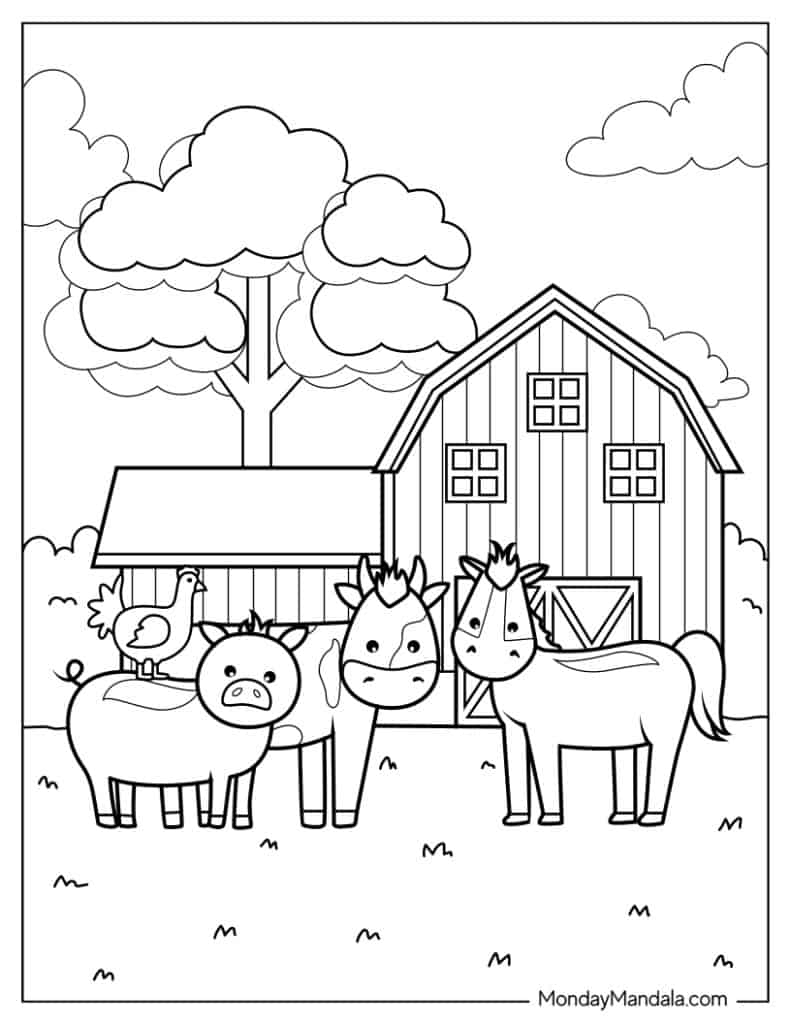 40 Farm Animal Coloring Pages Free PDF Printables  40 Farm Animal Coloring Pages Free PDF Printables