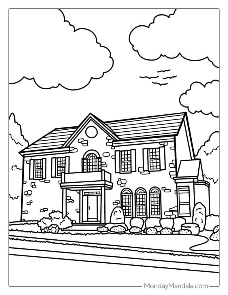 coloring pages of homes