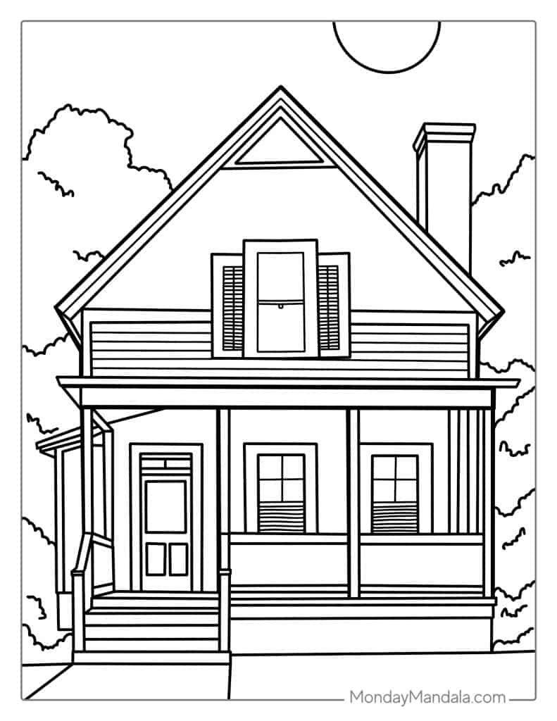 printable house coloring pages printable house coloring pages