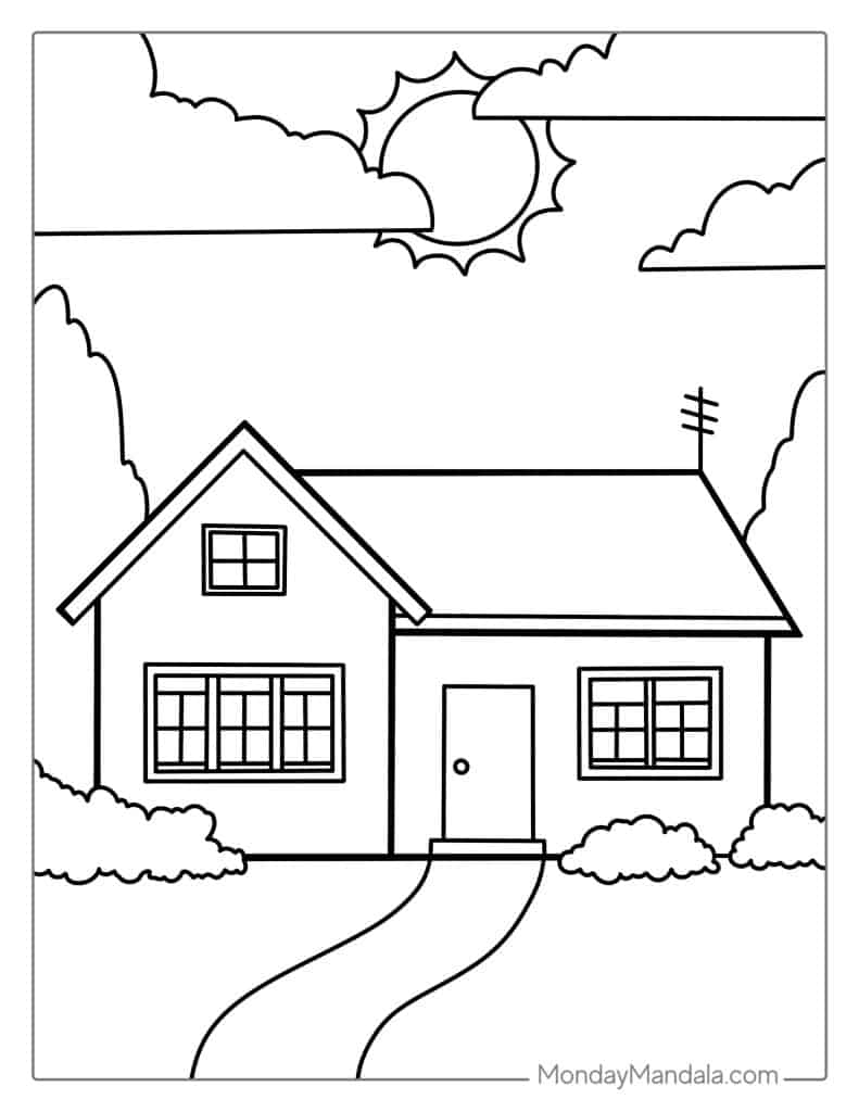 40 House Coloring Pages Free PDF Printables  40 House Coloring Pages Free PDF Printables