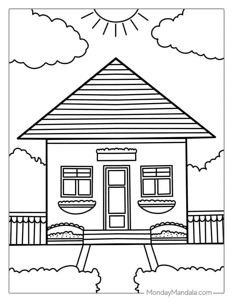 40 House Coloring Pages Free PDF Printables  40 House Coloring Pages Free PDF Printables