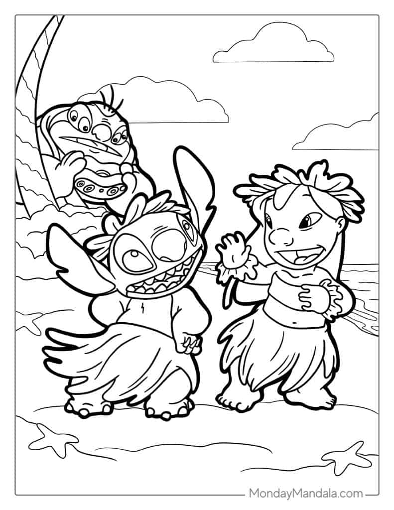 coloring pages lilo and stitch