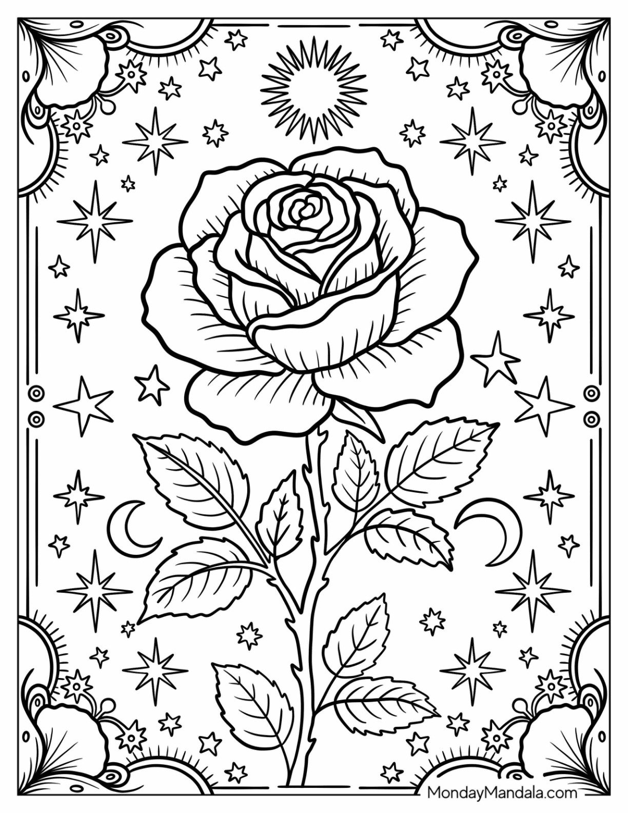 42 Rose Coloring Pages Free PDF Printables  42 Rose Coloring Pages Free PDF Printables