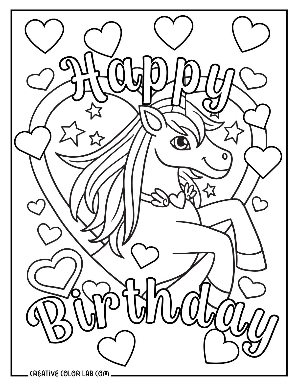 happy birthday printable coloring page happy birthday printable coloring page