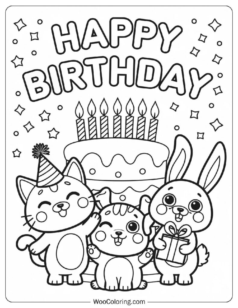 48 Happy Birthday Coloring Pages Free PDF To Print Woo Coloring 48 Happy Birthday Coloring Pages Free PDF To Print Woo Coloring