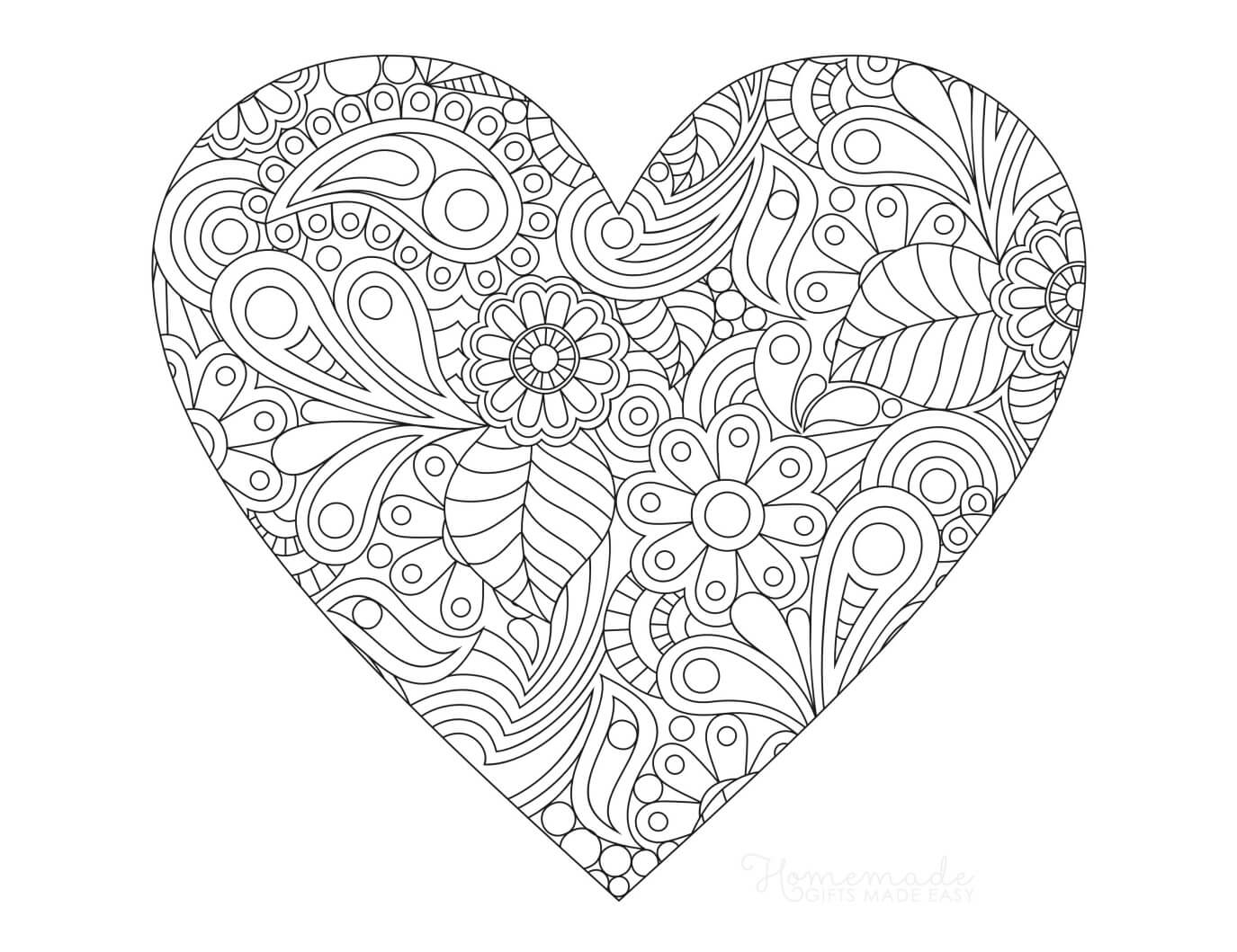 48 Printable Heart Coloring Pages For Adults Happier Human