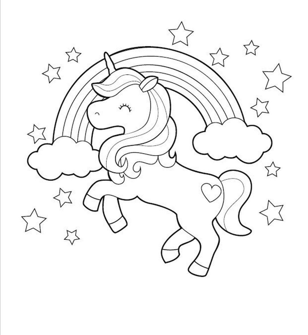 unicorn rainbow coloring page unicorn rainbow coloring page