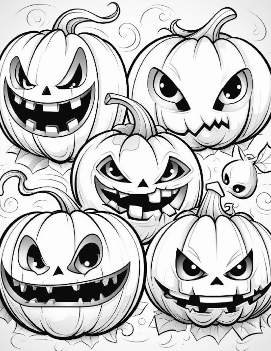 50 Halloween Coloring Pages Printable Digital Instant Download PDF Best Selling Item Popular Item Etsy