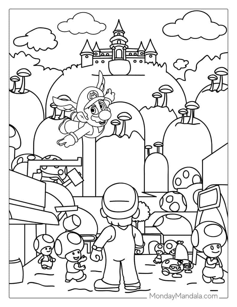 mario characters coloring page mario characters coloring page