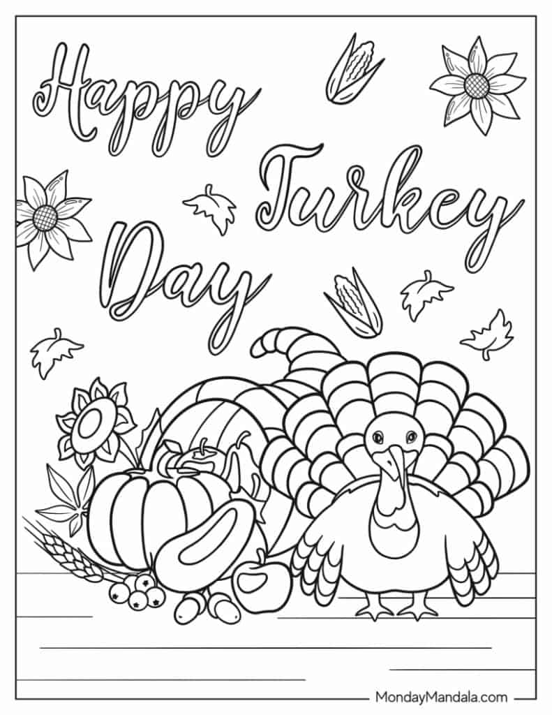 50 Thanksgiving Coloring Pages Free PDF Printables Worksheets Library