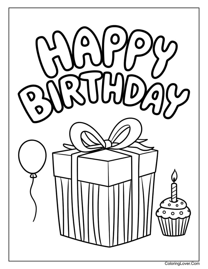 coloring birthday cards to print