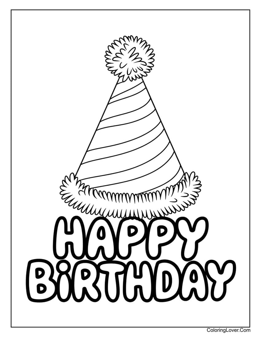 happy birthday printable coloring pages happy birthday printable coloring pages
