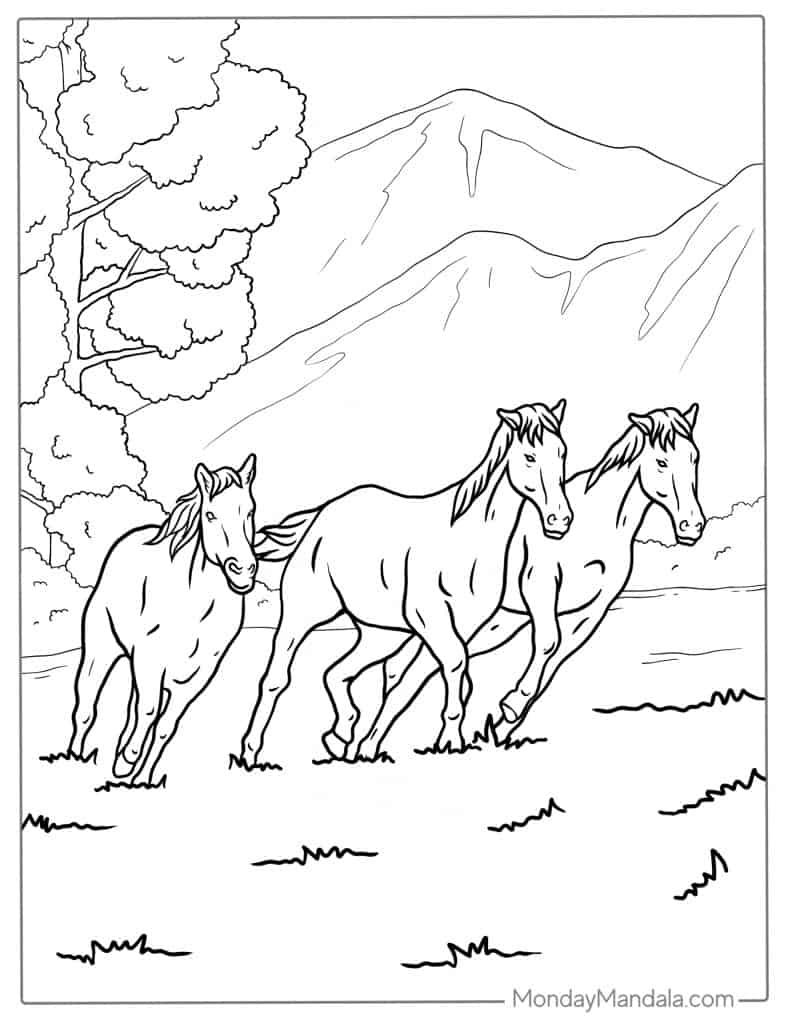 printable coloring pages of horses printable coloring pages of horses