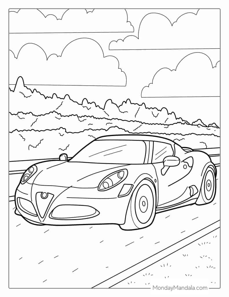 52 Car Coloring Pages Free PDF Printables Worksheets Library