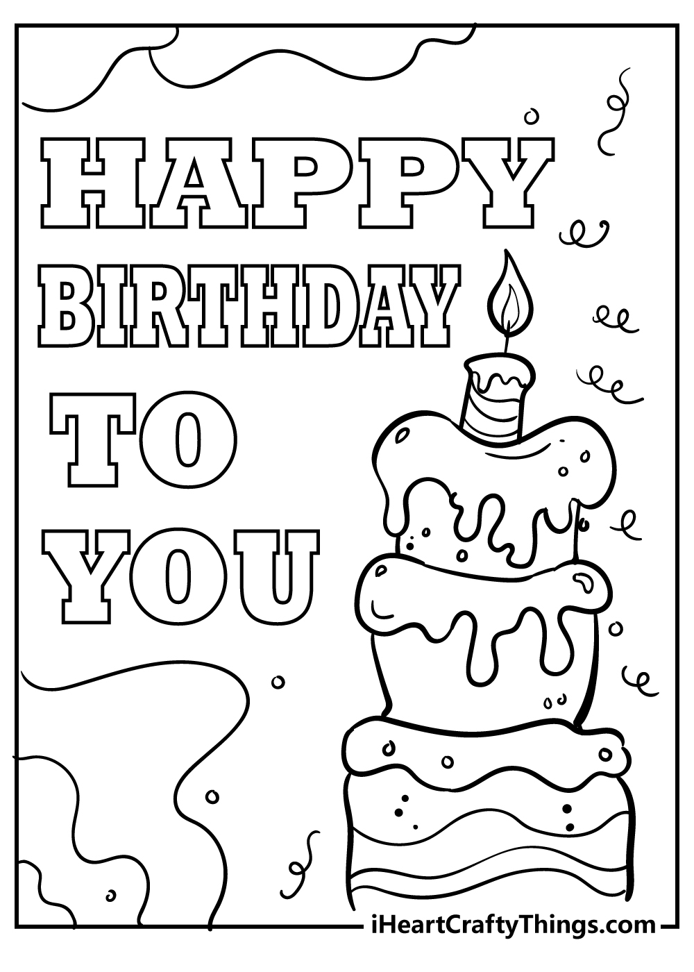 56 Happy Birthday Coloring Pages Cards 100 Free 