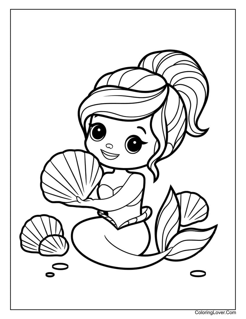 cute mermaid coloring pages